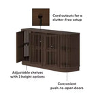Plank+Beam Contour Solid Wood Sideboard with 3 Doors, 59 TV Stand for Living Room