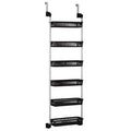 Household Essentials 6 Basket Over-the-Door Storage Rack Black: Universal Storage with Hooks, 6 Shelves, 11 lb Capacity