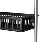 6-Basket Over-the-Door Storage Rack with Hooks, 11 lb Capacity, Black