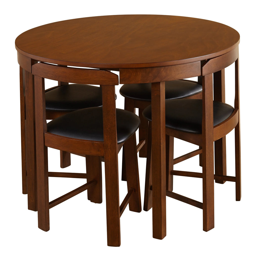 Ensemble de salle à manger rond compact Harrisburg Tobey de 5 pièces