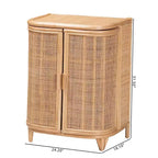 Meuble de rangement en rotin naturel bali & pari Yanka Natural : fabriqué à la main, 2 étagères, design bohème