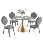 Morden Fort Modern Luxury 5- Piece Round Dining Table and Chair Set