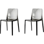 Amber Acrylic Armless Low Back Dining Chair