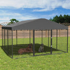 W 118 x D 118 x H 70 grote hondenkennel voor buiten, stevige hondenkooi met waterdicht dak