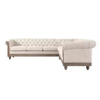 Mirod Large Retro Sectional Sofa with Wooden Legs, Comfortable Modular Design for Living Room, Lounge, and Family Spaces