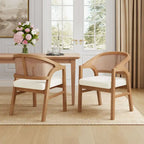 Christopher Knight Home – Chaise de salle à manger rembourrée en cannage (lot de 2)