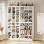 Hohes Schuhregal für 30 Paar Schuhe, 10-stufiger weißer Schuhschrank aus Holz für Kleiderschrank und Eingangsbereich – 10-stufig