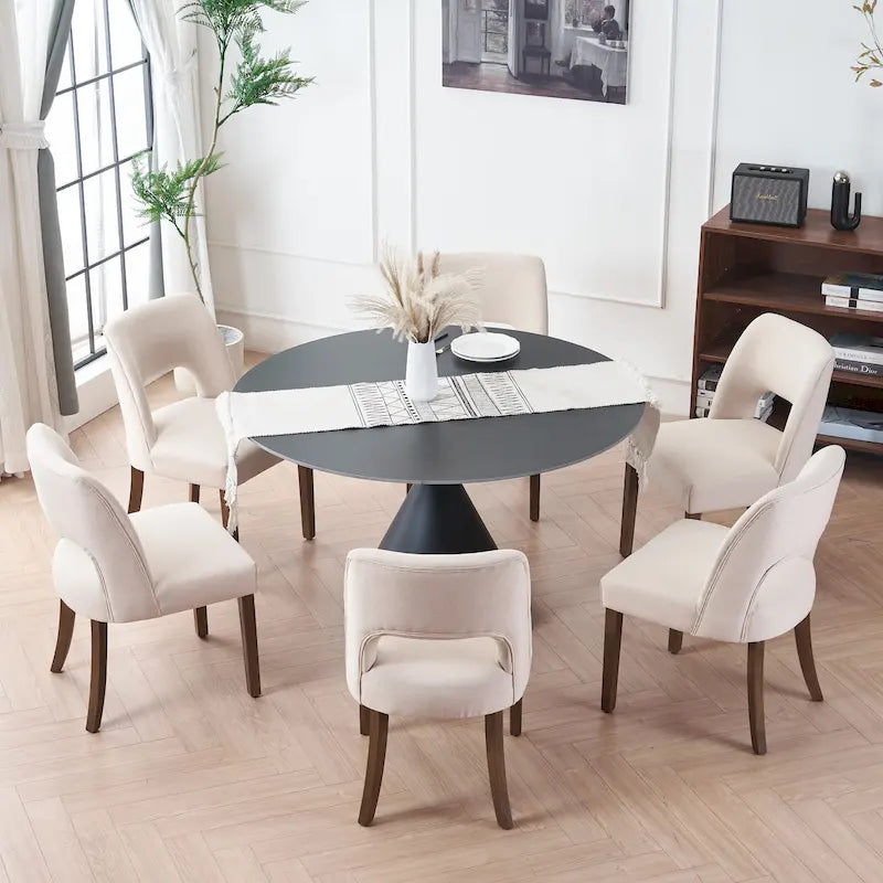Ensemble de 4 chaises de salle à manger rembourrées en tissu