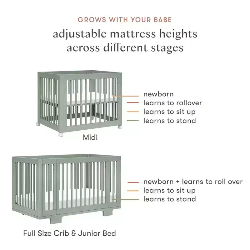 Babyletto Yuzu 8-in-1 umbaubares Babybett mit Umbausets für alle Entwicklungsstufen