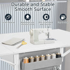 Table de bricolage réglable en hauteur avec étagères de rangement, table de découpe pliante mobile pour bureau à domicile, salle de couture ou atelier créatif