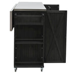 Outdoor Kitchen Island, Rustic Fir Wood with Stainless Steel Top and Smart Storage