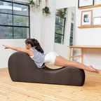 Avana elegante chaise longue voor yoga - Gemaakt in de VS - Ideaal voor stretchen, ontspanning, sporten en meer, 60D x 18W x 26H inch, lichtgrijs