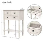 Smalle consoletafel van 60,2 cm met 3 laden en plank, sofatafel voor kleine entrees of woonkamers
