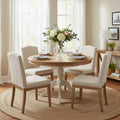 Round Solid Wood Pedestal Table