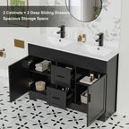 Wavy Line 30/36/48 Bathroom Vanity Set with Sink & Faucet