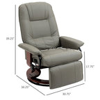 HomCom Faux Leather Adjustable Manual Swivel Base Recliner Chair with Comfortable and Relaxing Footrest