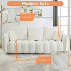 GDFStudio Alanna 79,5 modernes 3-Sitzer-Sofa mit Teddy-Stoffbezug und Kissen