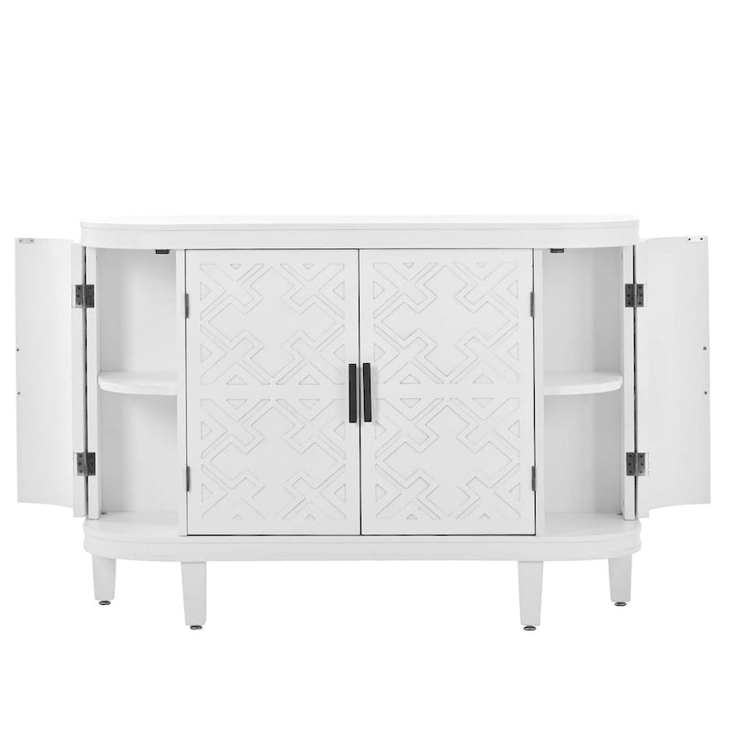 Akzent-Aufbewahrungsschrank Sideboard aus Holz mit Türen mit antikem Muster für Flur, Eingangsbereich, Wohnzimmer und Schlafzimmer