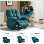Manueller Relaxsessel, ergonomischer Relaxsessel aus atmungsaktivem Stoff mit Seitentaschen, Einzelsessel, geeignet für Wohnzimmer und Schlafzimmer