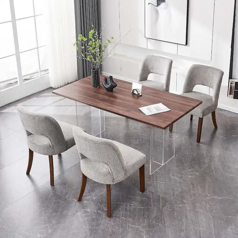 Ensemble de 4 chaises de salle à manger rembourrées en tissu