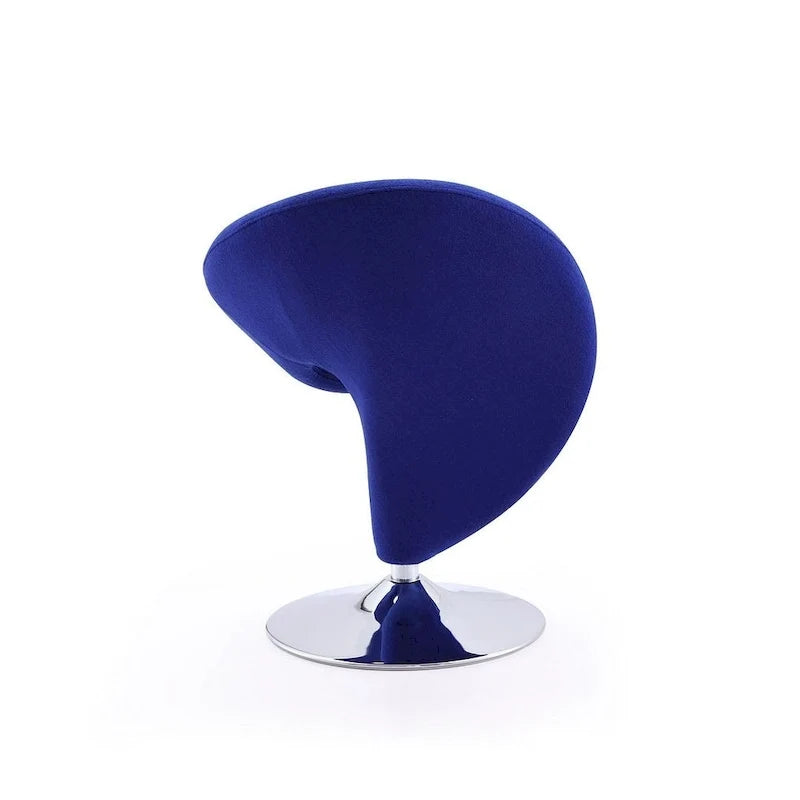 Fauteuil d’appoint pivotant Manhattan Comfort Curl en chrome et mélange de laine (lot de 2)