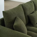 GDFStudio Alanna 79,5 modernes 3-Sitzer-Sofa mit Teddy-Stoffbezug und Kissen