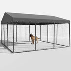 W 118 x D 118 x H 70 grote hondenkennel voor buiten, stevige hondenkooi met waterdicht dak