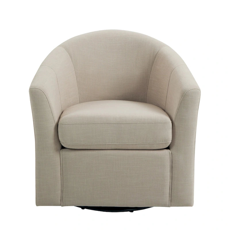 Ensemble de 2 fauteuils tonneau pivotants modernes rembourrés, fauteuils d’appoint pour salon