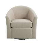 Ensemble de 2 fauteuils tonneau pivotants modernes rembourrés, fauteuils d’appoint pour salon