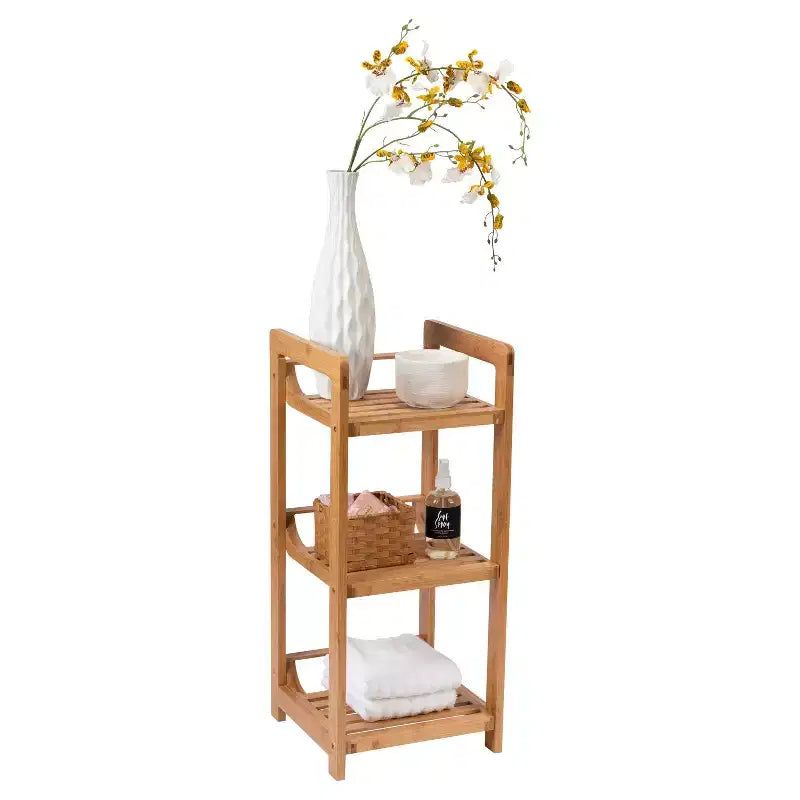 3-Tier Bamboo Storage Tower, Brown