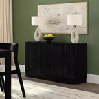 Plank+Beam Contour Solid Wood Sideboard with 3 Doors, 59 TV Stand for Living Room