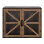 Kate & Laurel All Things Decor Mace Farmhouse Wall Mounted Cabinet with Glass Doors Decor Storage