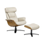 Jovan 31,5 Zoll Relaxsessel aus echtem Leder mit Hocker