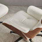 Leren loungefauteuil in mid-century-modern stijl, relaxfauteuil