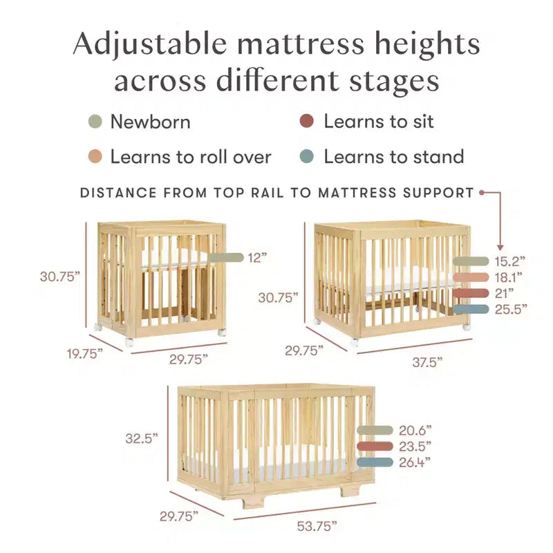Babyletto Yuzu 8-in-1 umbaubares Babybett mit Umbausets für alle Entwicklungsstufen
