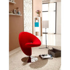 Fauteuil d’appoint pivotant Manhattan Comfort Curl en chrome et mélange de laine (lot de 2)