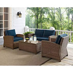 Ensemble de conversation 4 pièces Bradenton en résine tressée pour extérieur – Crosley