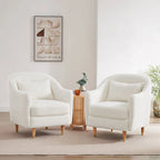 28,34 Zoll, 2er-Set Akzent-Sessel, Samt-Sessel im Fassondesign mit Beinen aus Massivholz