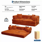 80.7 5-in-1 slaapbank met slaapfunctie ??Corduroy, 1200 lbs, geen montage
