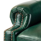Set aus 2 modernen Elisabete-Sesseln mit hoher Rückenlehne aus echtem Leder und Vintage-Nagelkopfbesatz für Wohnzimmer und Schlafzimmer| ART OF LIVING DESIGNS