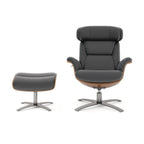Jovan 31,5 Zoll Relaxsessel aus echtem Leder mit Hocker