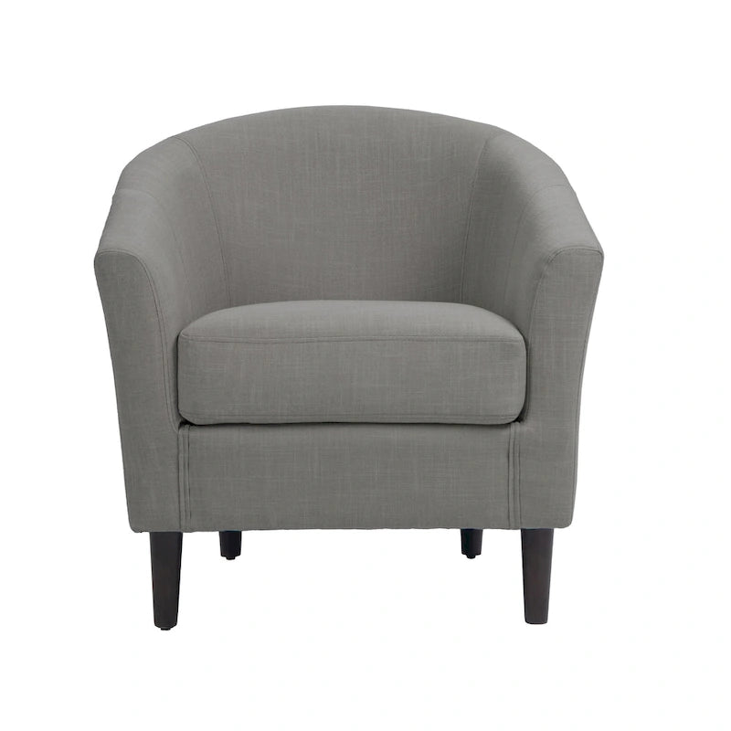 Ensemble de 2 fauteuils club modernes en lin, style tonneau