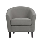 Ensemble de 2 fauteuils club modernes en lin, style tonneau