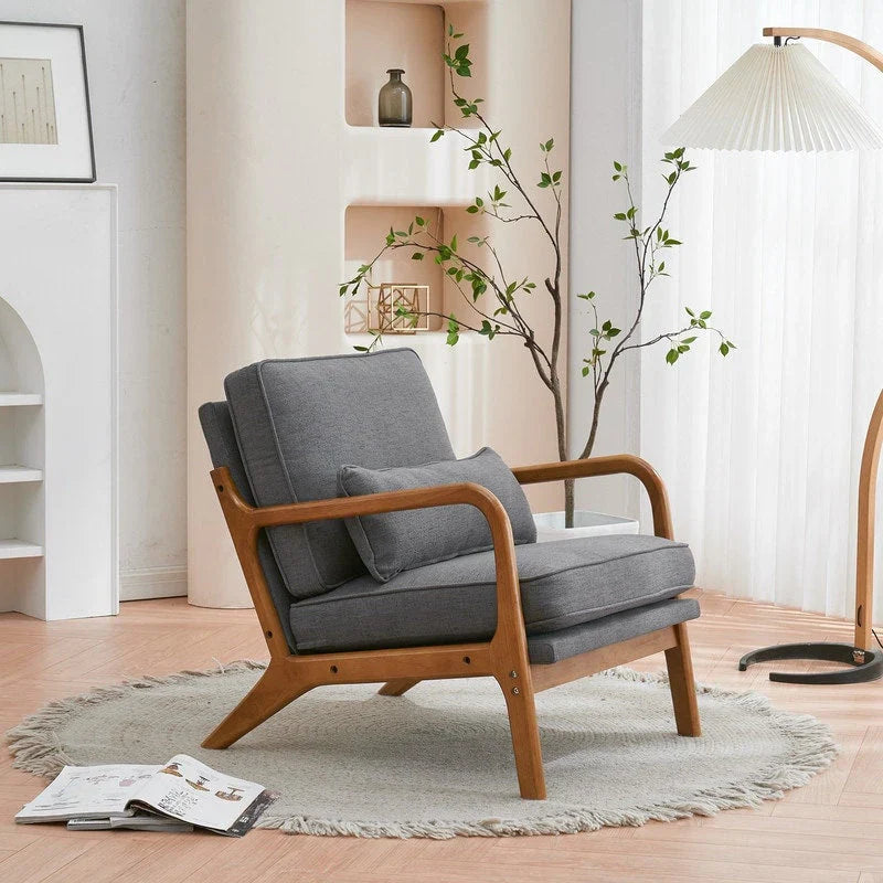 Moderner gepolsterter Akzentstuhl im Mid-Century-Stil