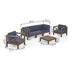 Brava 6-teiliges Outdoor-Set aus Akazienholz von Christopher Knight Home
