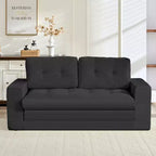 Mjkone 71' 2-in-1 slaapbank, opvouwbare loveseat met geribde stof en knopen, ruimtebesparend
