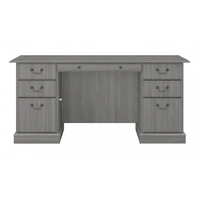Bush Furniture Saratoga Schreibtisch für Führungskräfte mit Schubladen und Stauraum