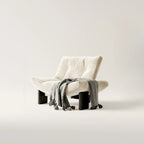 Contemporary Black Tufted Armless Chenille Accent Chair
