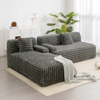 Cloud-Ecksofa, modernes Polstersofa mit 2 Zierkissen, frei kombinierbares Sofa, modulares L-förmiges Ecksofa
