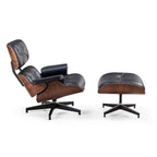 Leren loungefauteuil in mid-century-modern stijl, relaxfauteuil